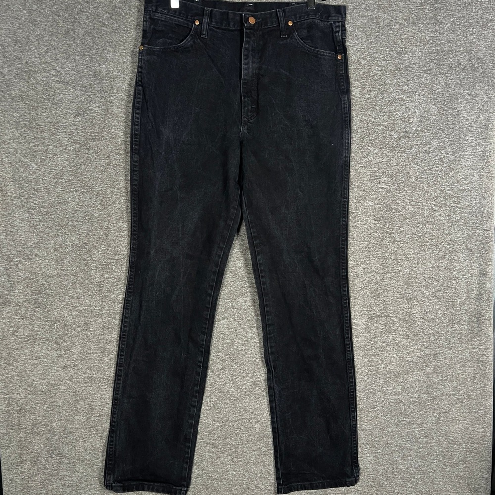 Wrangler Mens Black Jeans 36x36‎ A103Cowboy Cut Straight Regular Fit Denim